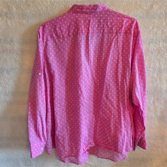 LRL Pink Polka Dot Button-Up Shirt - Picture 3 of 5